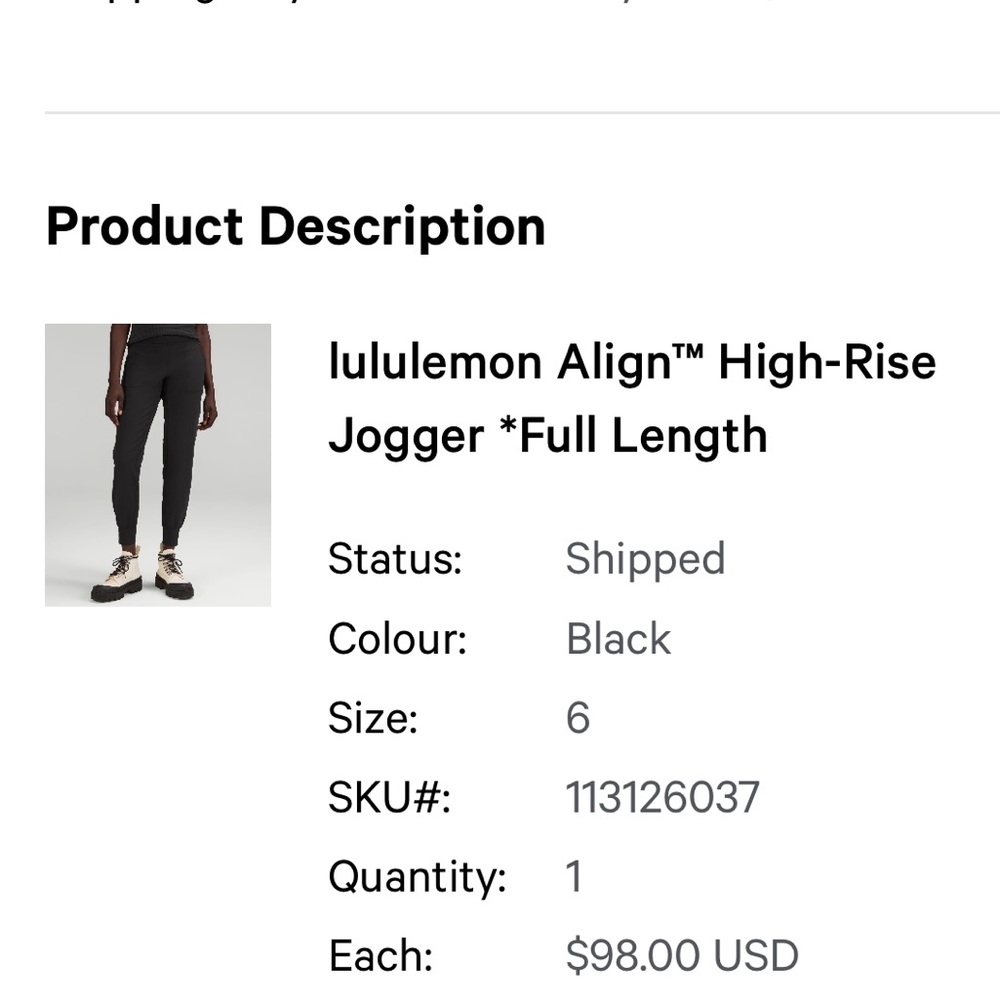 Lulu full length joggers basically new